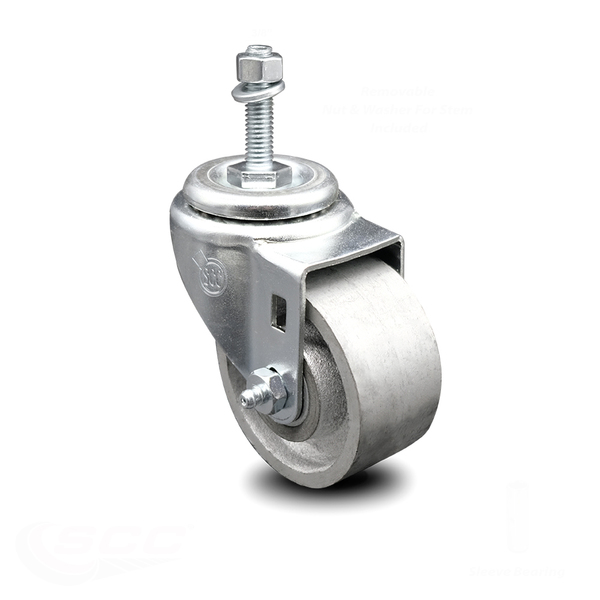 Service Caster 3 Inch Semi Steel Wheel Swivel 3/8 Inch Threaded Stem Caster SCC-TS20S314-SSS-381615